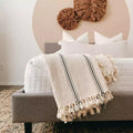 Herringbone Turkish Cotton Throw Blanket - Naturally Dyed 63x86in