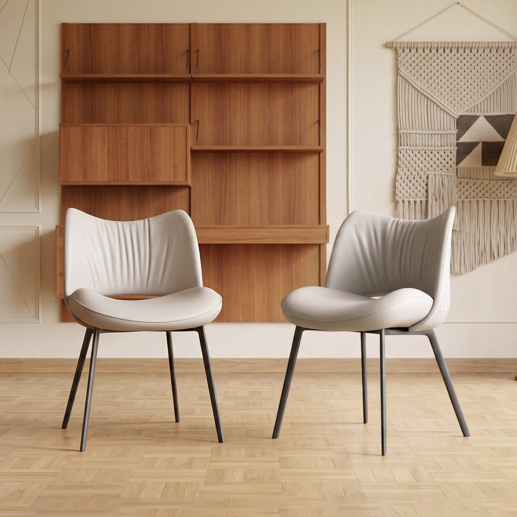 Curved-Back Dining Chairs, Grey, Set of 2 — product view 4