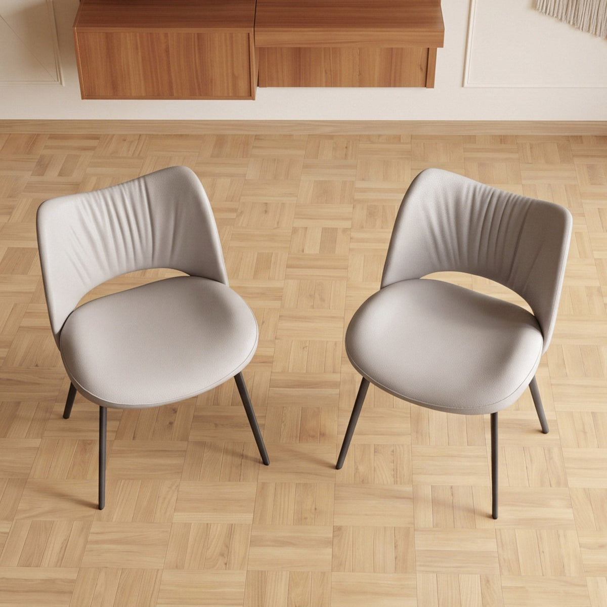 Curved-Back Dining Chairs, Grey, Set of 2 — product view 5