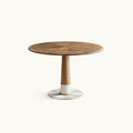 Modern Round Walnut Dining Table — 47in Seats 4