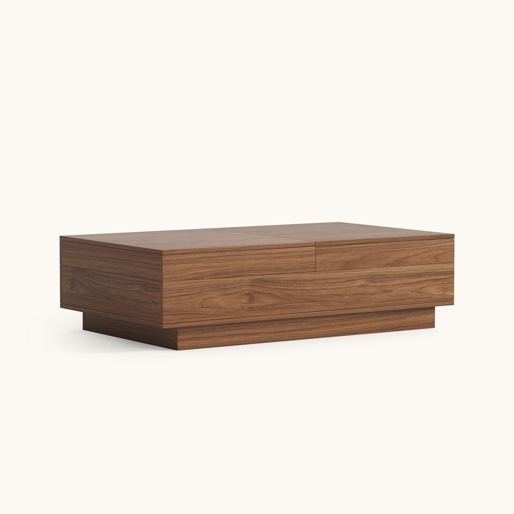 Expandable Walnut Coffee Table with Hidden Storage