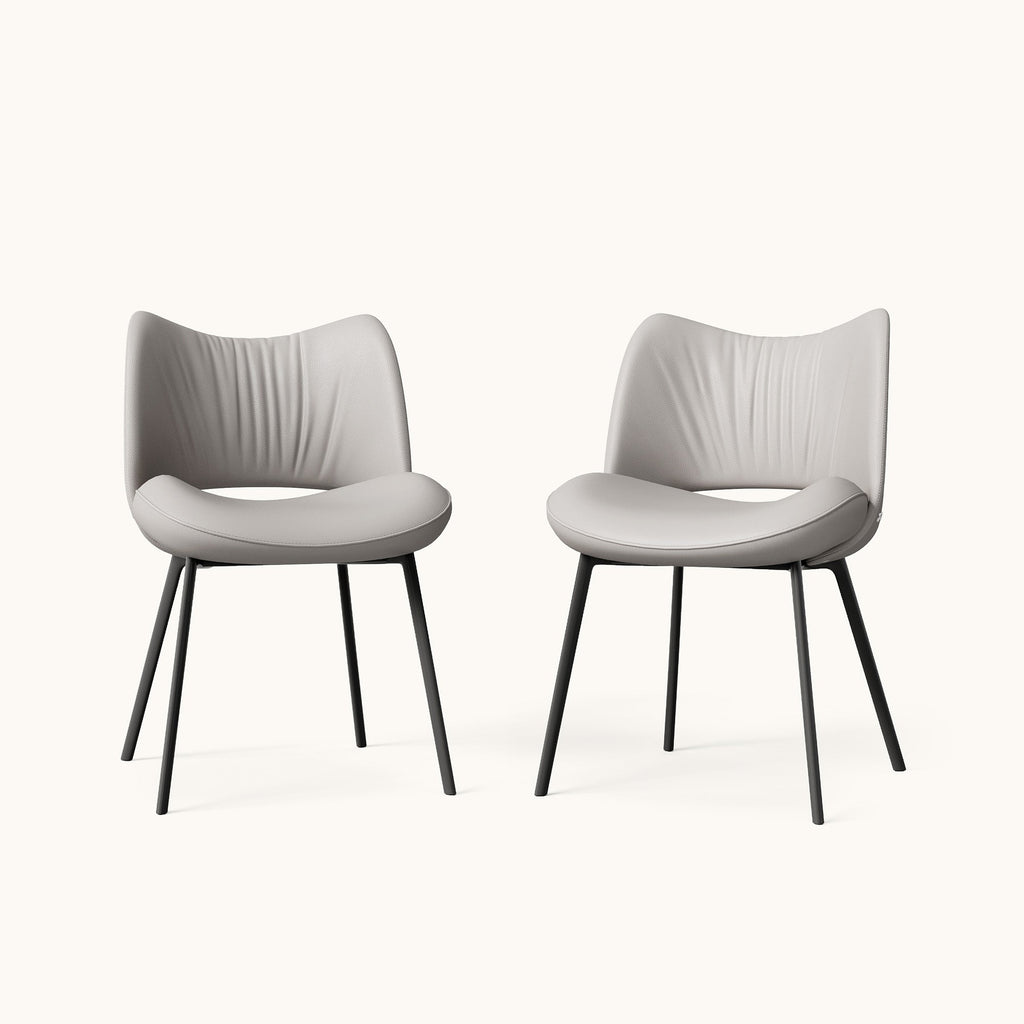 Curved Back Upholstered Dining Chairs — Set of 2