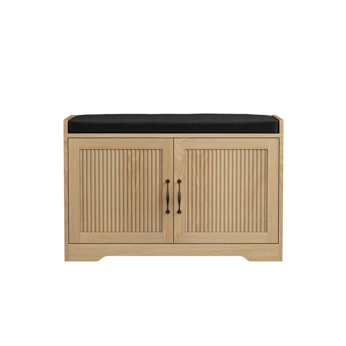 Fluted Shoe Storage Bench with Cushion, Natural, 31.5 in. — product view 4