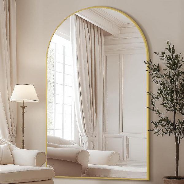 MELOMOIR Arched Full-Length Floor Mirror — Gold, 72 × 44 in. — product view 4