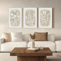 Neutral Wildflower Botanical 3-Panel Wall Art