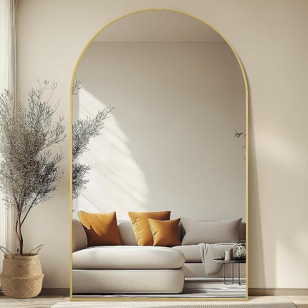 MELOMOIR Arched Full-Length Floor Mirror — Gold, 72 × 44 in. — product view 3