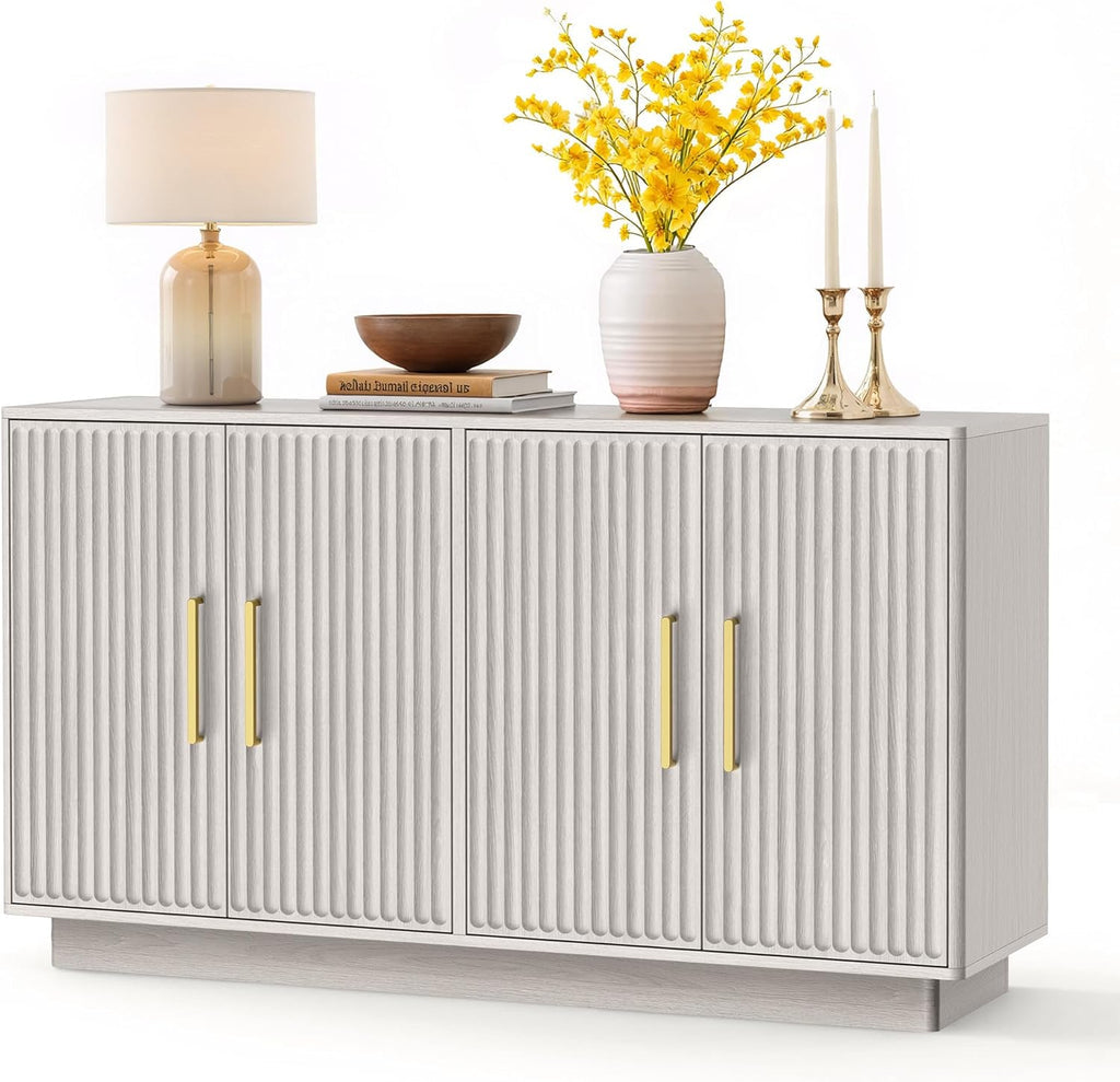 55in Modern Fluted Sideboard Buffet Cabinet