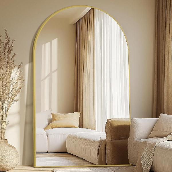MELOMOIR Arched Full-Length Floor Mirror — Gold, 72 × 44 in. — product view 5
