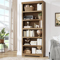 6-Tier Tall Farmhouse Bookcase 75in - Open Shelf