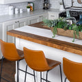 Faux Leather Bar Stools Set of 2