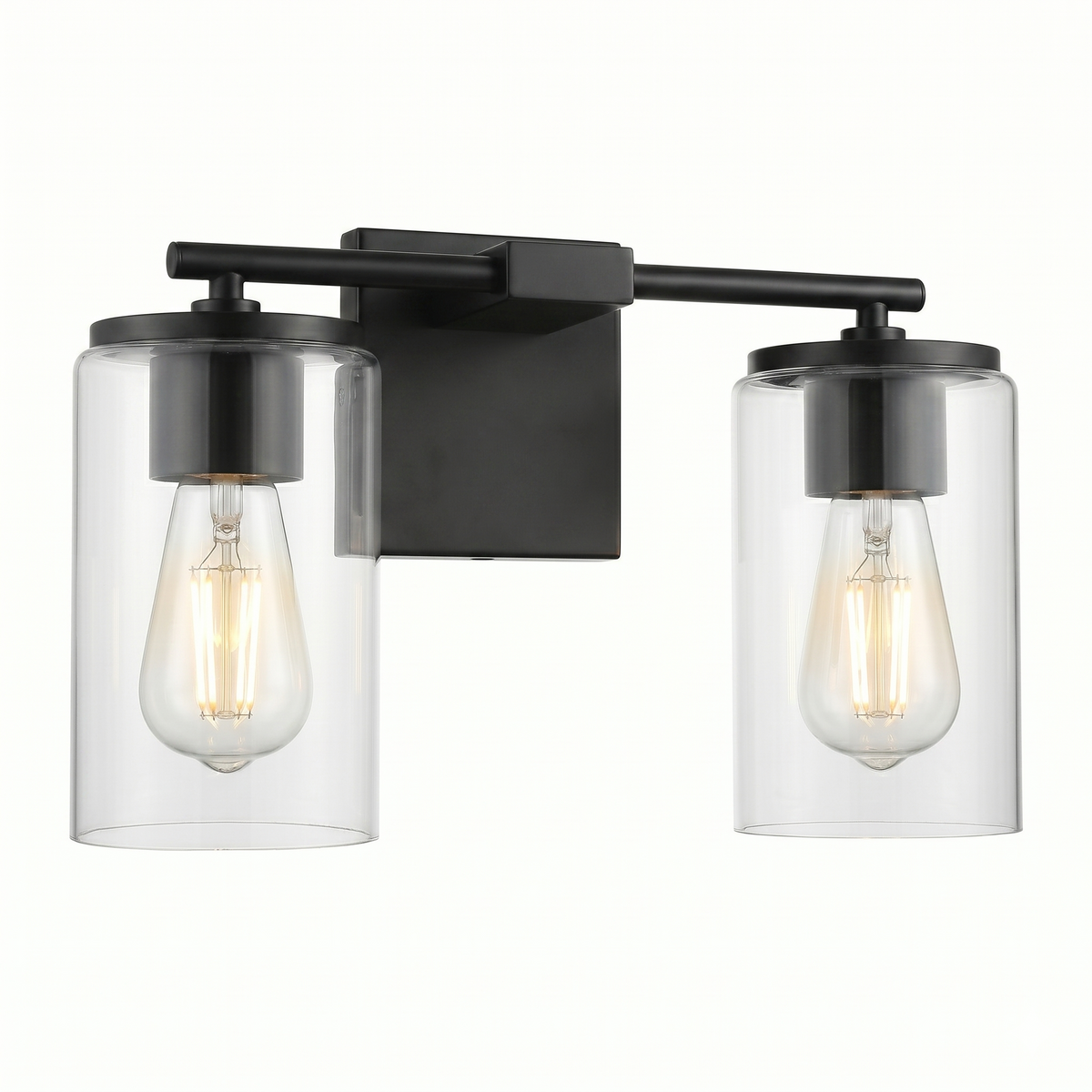 Meridian 2-Light Vanity Light, Matte Black — product view 3
