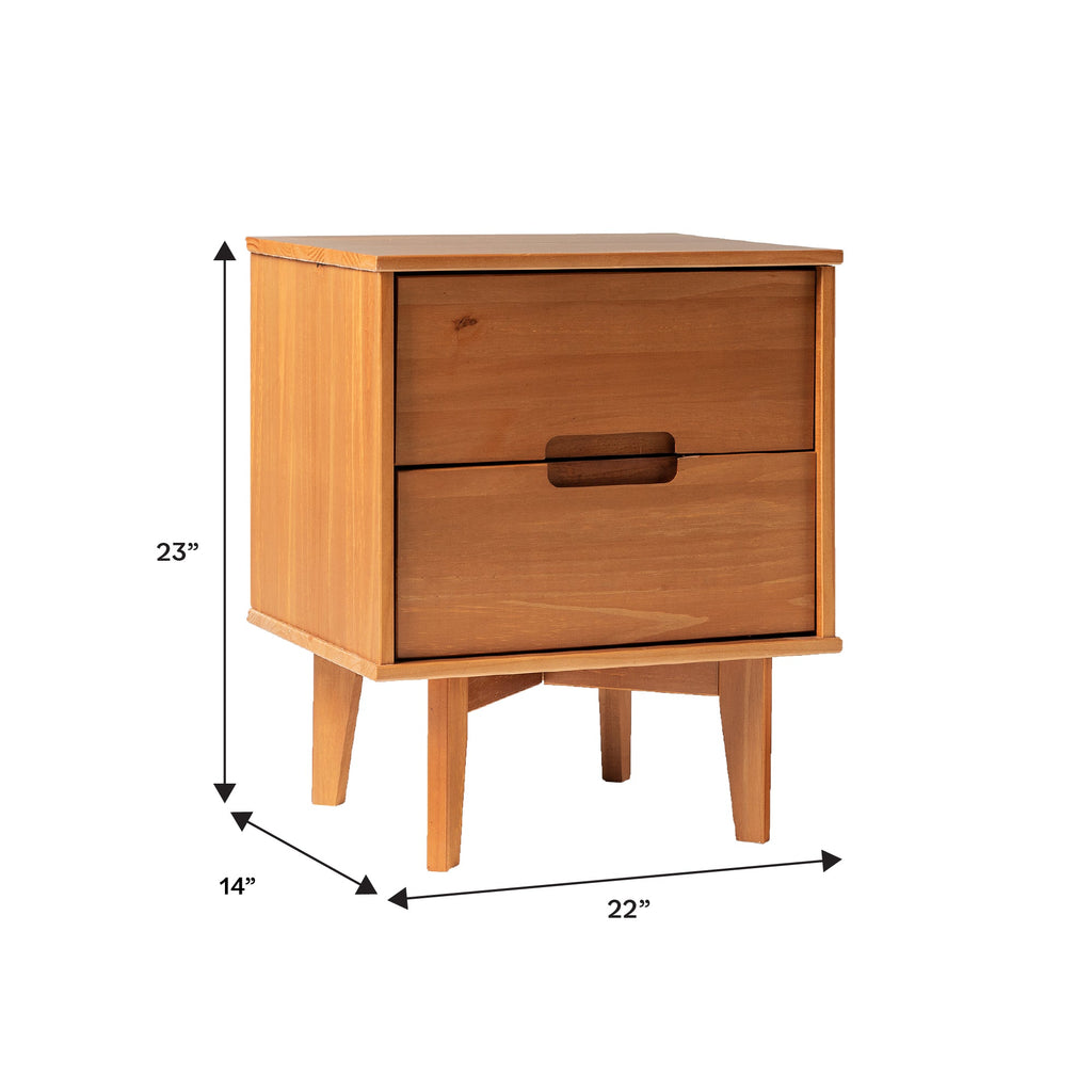 Sloane Two-Drawer Nightstand, Caramel — product view 3