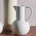 Minimalist Nordic Pitcher Jug Vase — White Ceramic