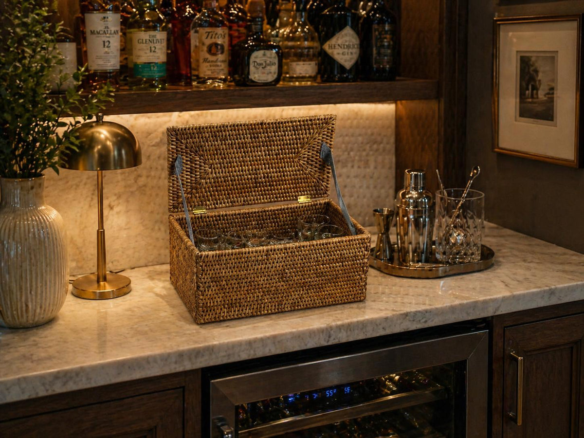 Rattan Double-Roll Storage Chest — product view 4