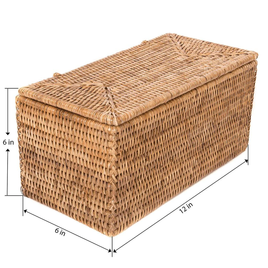 Rattan Double-Roll Storage Chest
