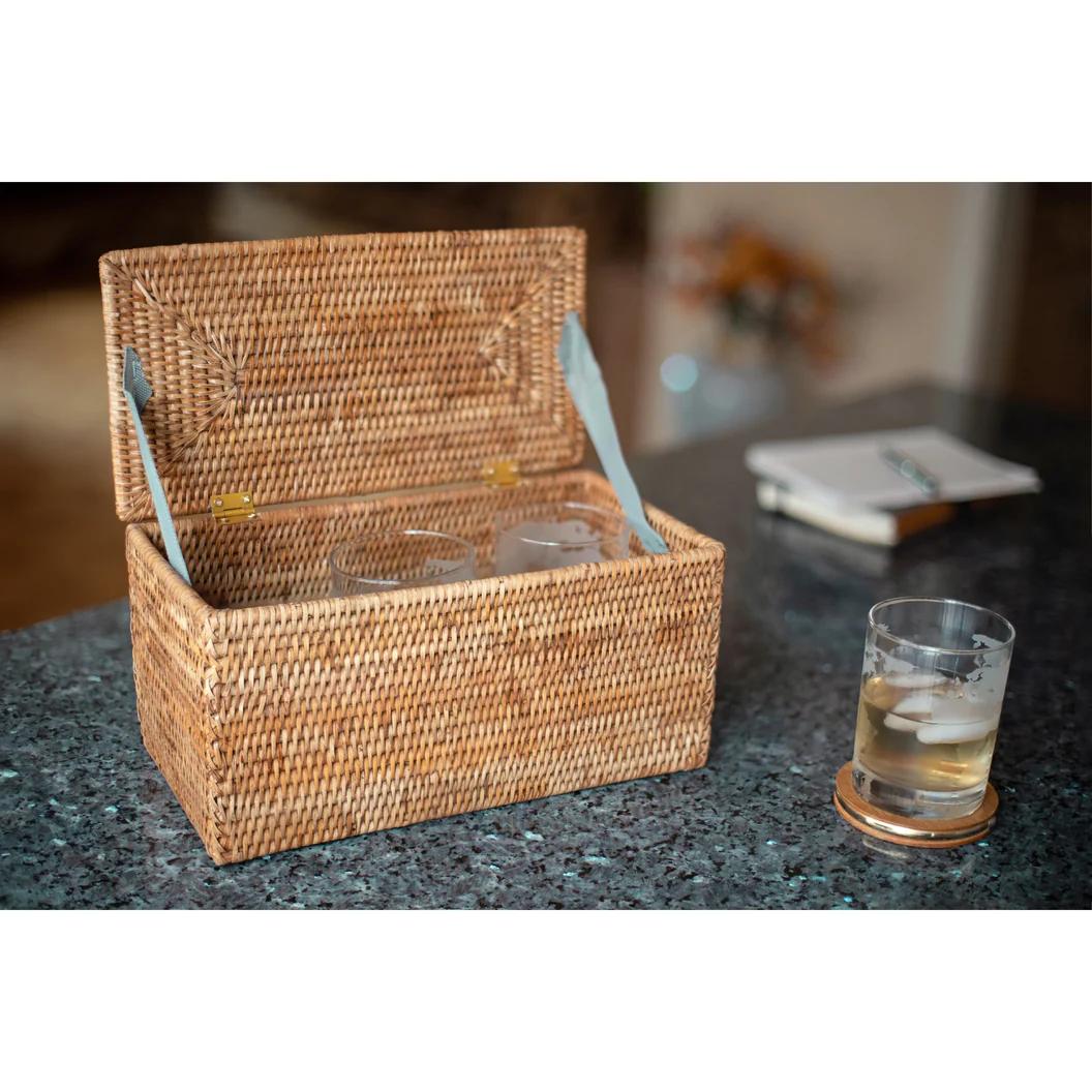 Rattan Double-Roll Storage Chest — product view 2