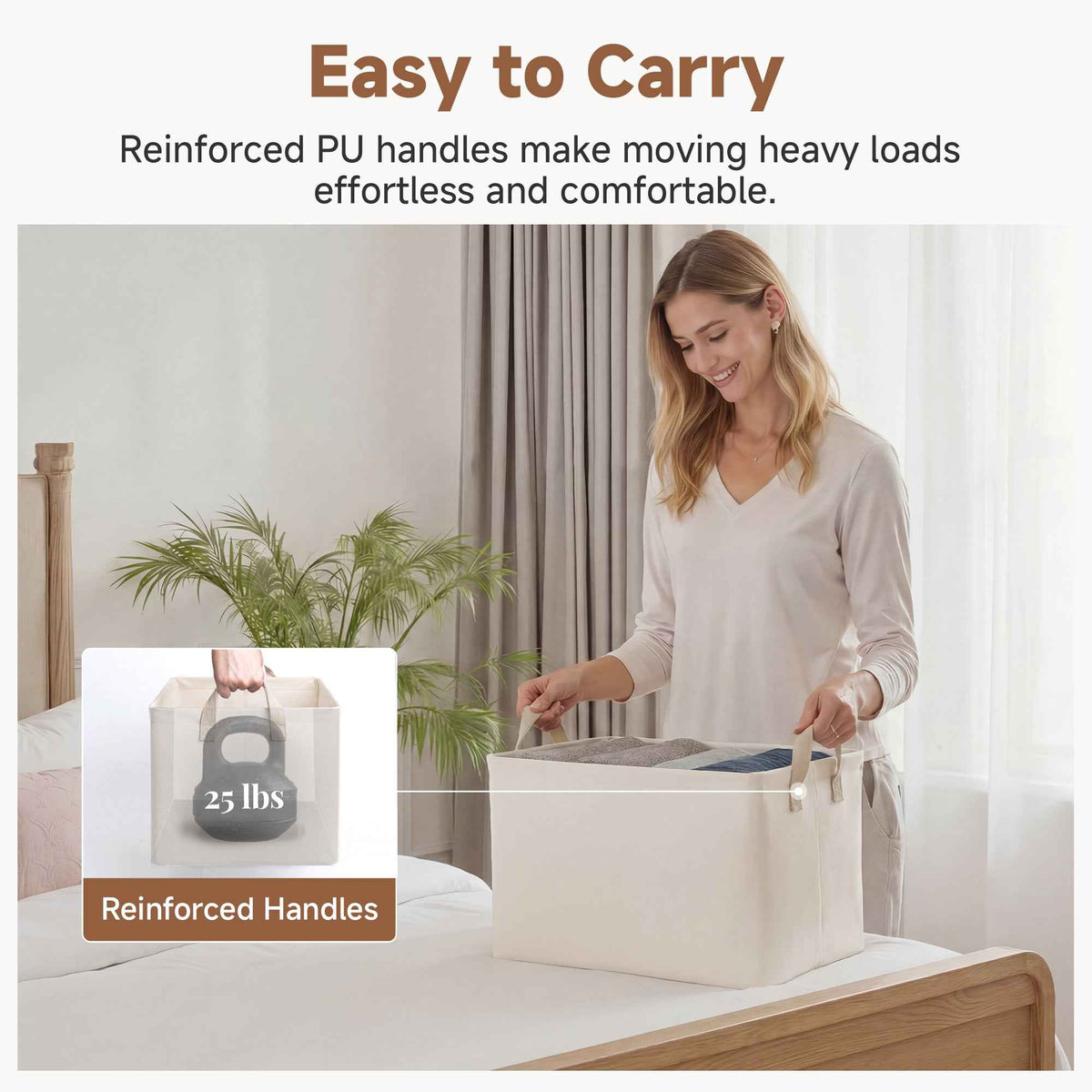 Soft-Touch Storage Bins with Handles, Medium, Set of 2 — product view 4