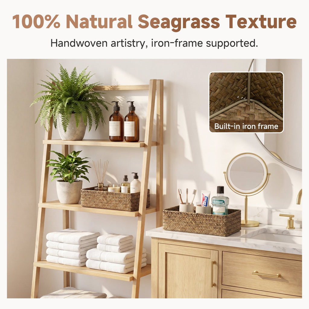 Handwoven Seagrass Toilet Paper Baskets, Set of 2 — product view 4