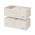 Rustic Linen Underbed Storage Container with Lid — Set of 2