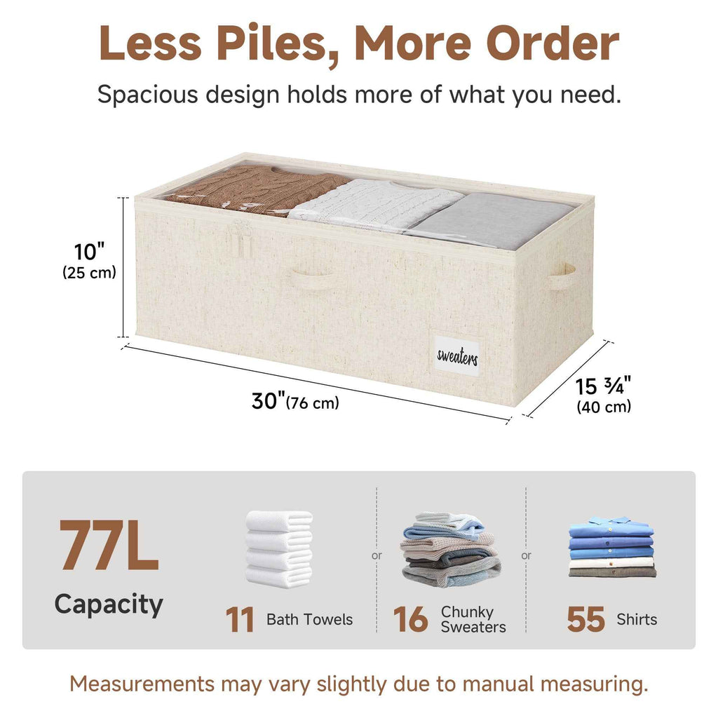 Rustic Linen Under-Bed Storage with Lids, Set of 2 — product view 3