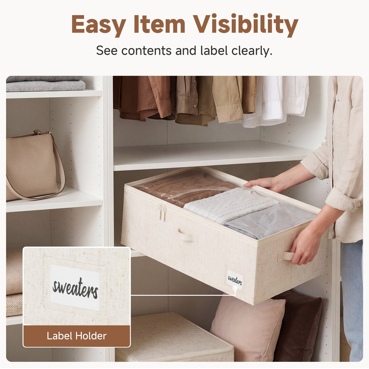 Rustic Linen Under-Bed Storage with Lids, Set of 2 — product view 4