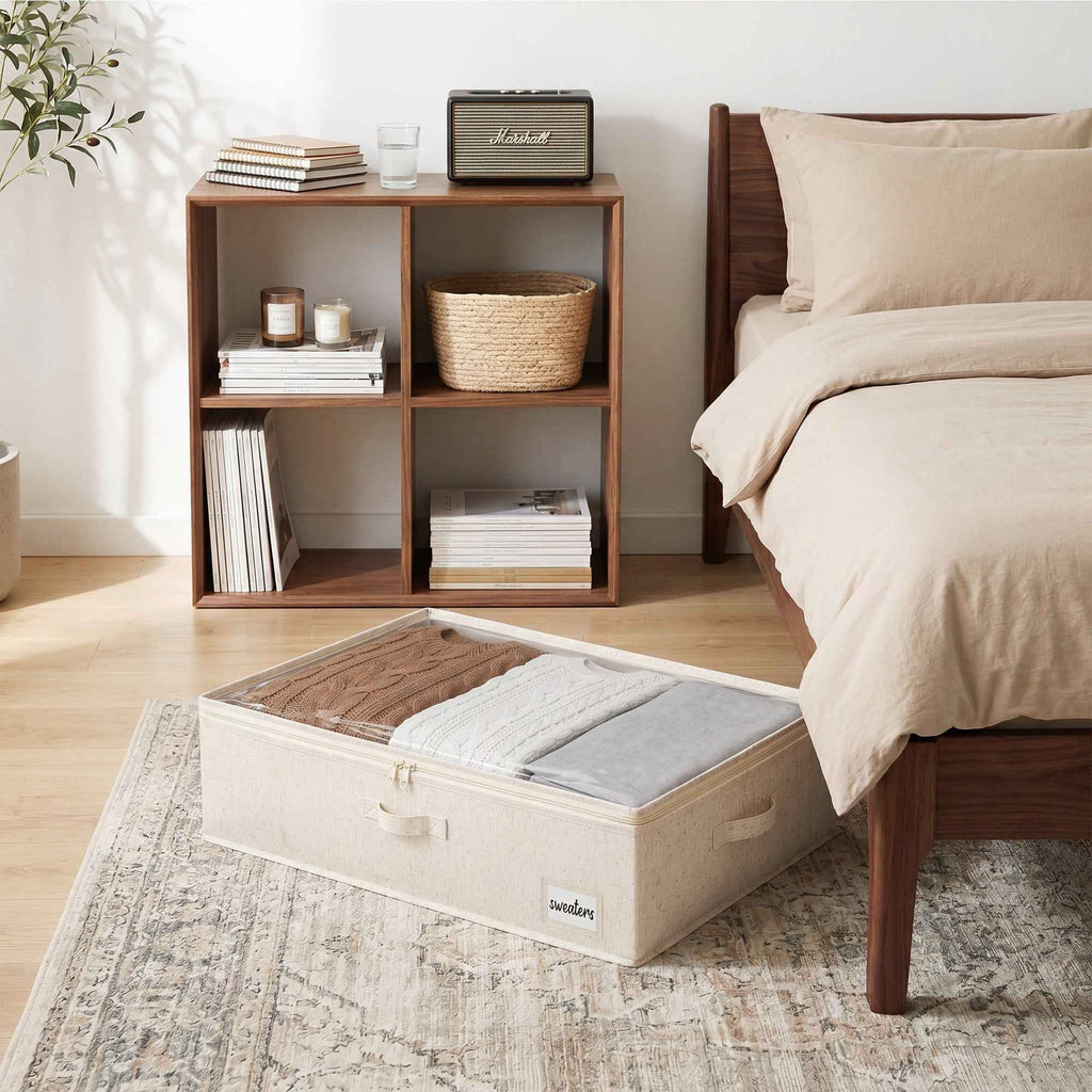 Rustic Linen Under-Bed Storage with Lids, Set of 2 — product view 2