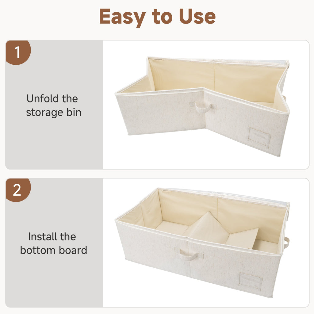 Rustic Linen Under-Bed Storage with Lids, Set of 2 — product view 5