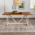 Solid Wood Trestle Dining Table 72-Inch