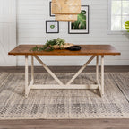 Solid Wood Trestle Dining Table 72-Inch