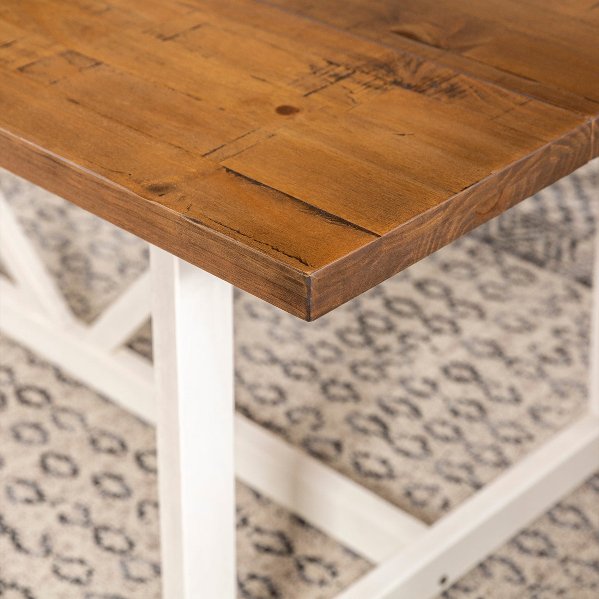 Brennan Solid Wood Trestle Dining Table, Rustic Oak, 72 in. — product view 3