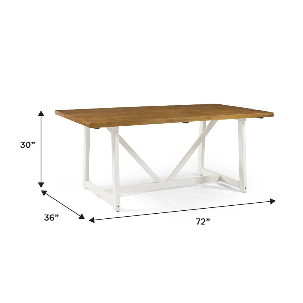 Brennan Solid Wood Trestle Dining Table, Rustic Oak, 72 in. — product view 4