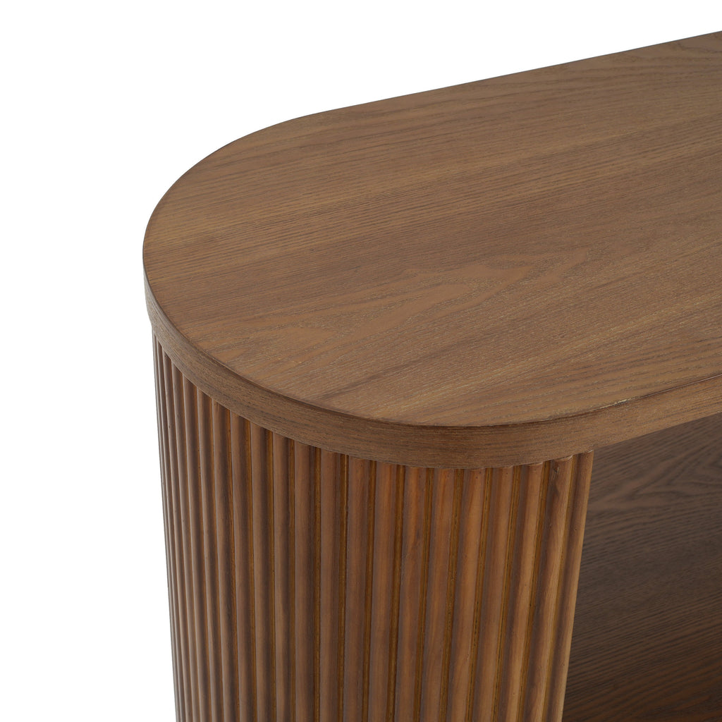 Fluted Entryway Console Table, Brown, 58.9 in. — product view 5
