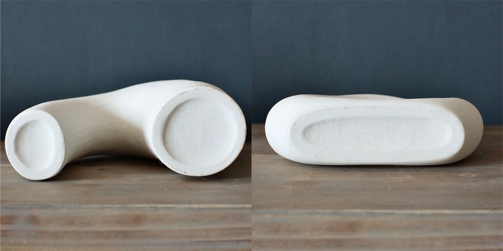 Sculptural Ceramic Donut Vases, Off White, Set of 2 — product view 4