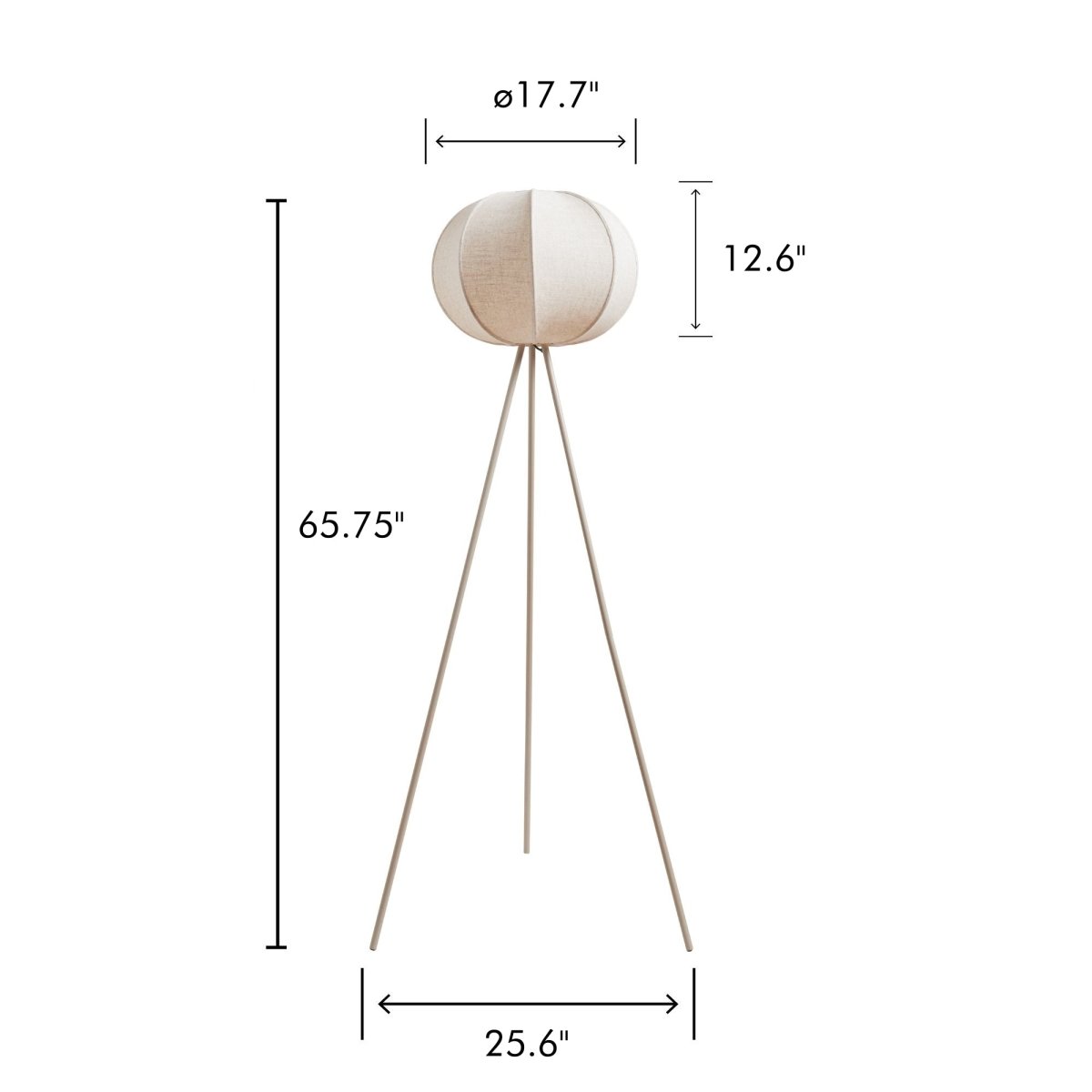 Corey Linen-Blend Tripod Floor Lamp, 65.75in — product view 4