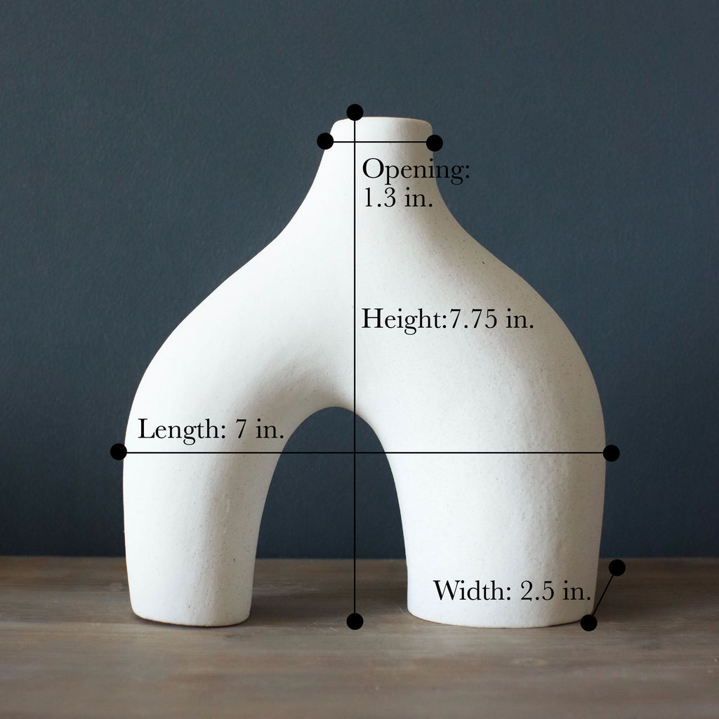 Sculptural Ceramic Donut Vases, Off White, Set of 2 — product view 2