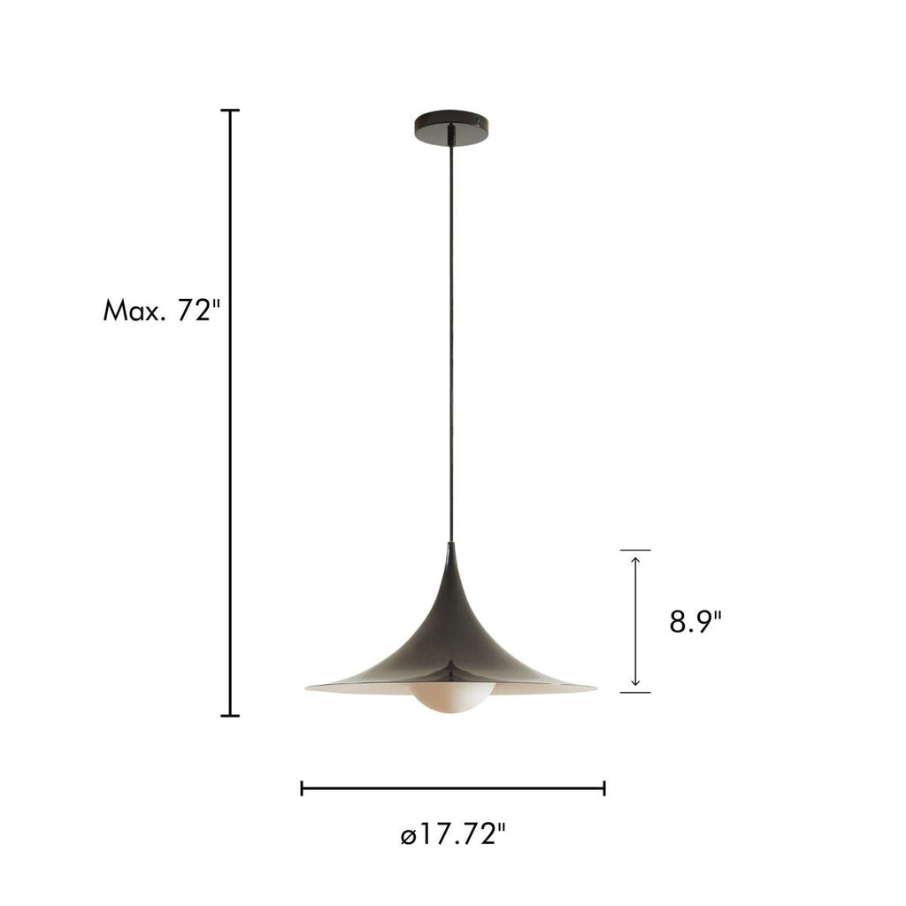 Flare Trumpet Pendant Light, Black — product view 2