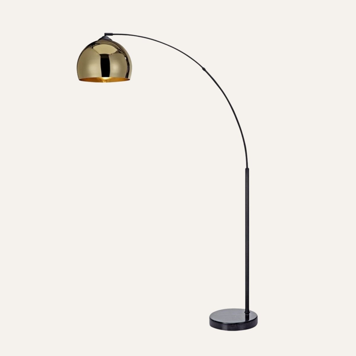 Hana Arc Floor Lamp - Chrome Brass Statement 72in