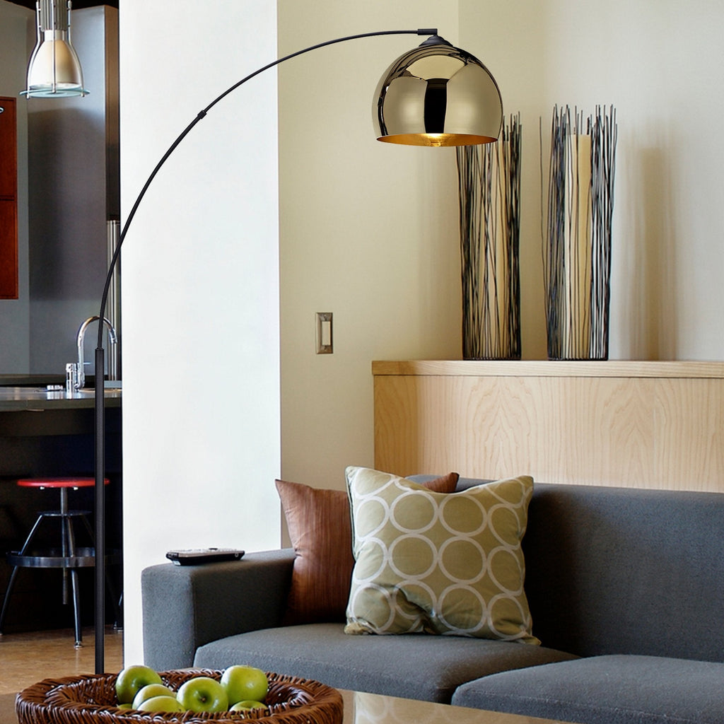 Hana Brass Arc Floor Lamp, 67in — product view 2