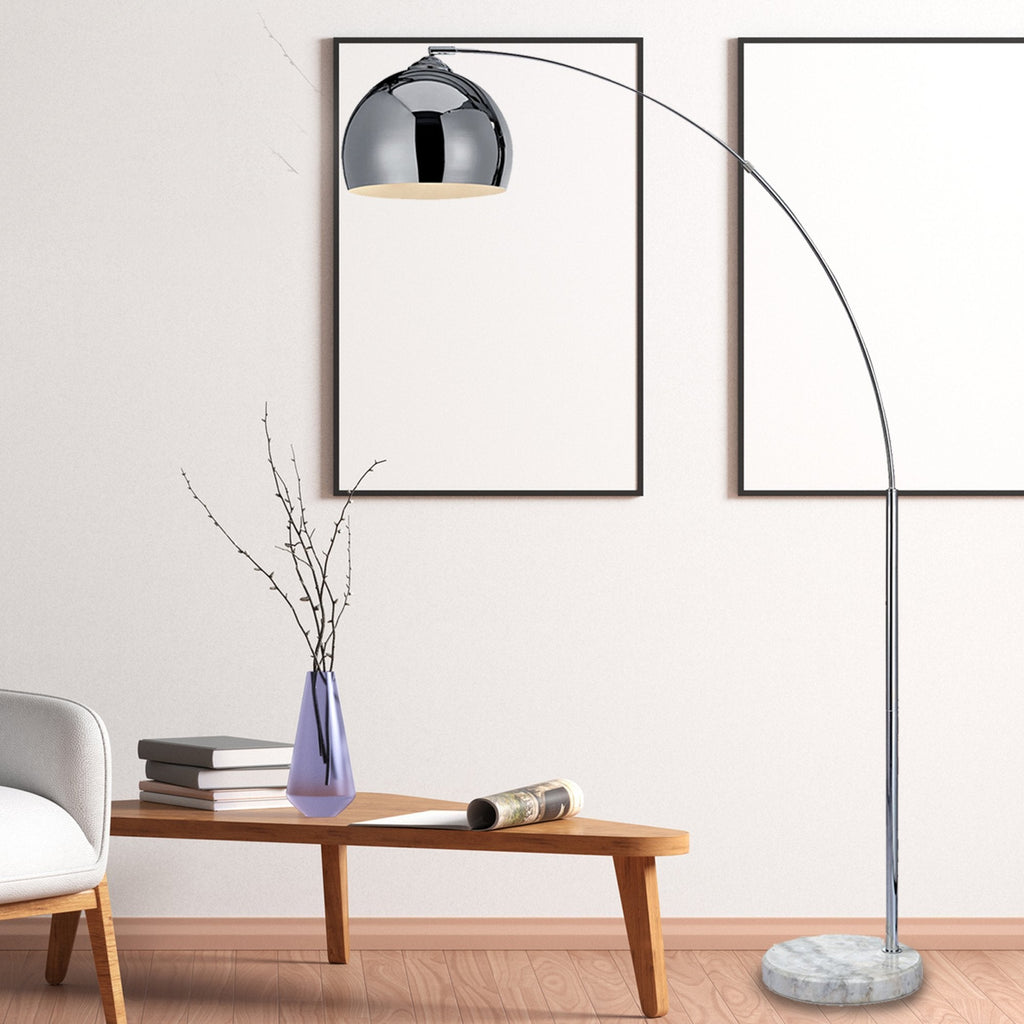 Hana Chrome Arc Floor Lamp, 67in — product view 3