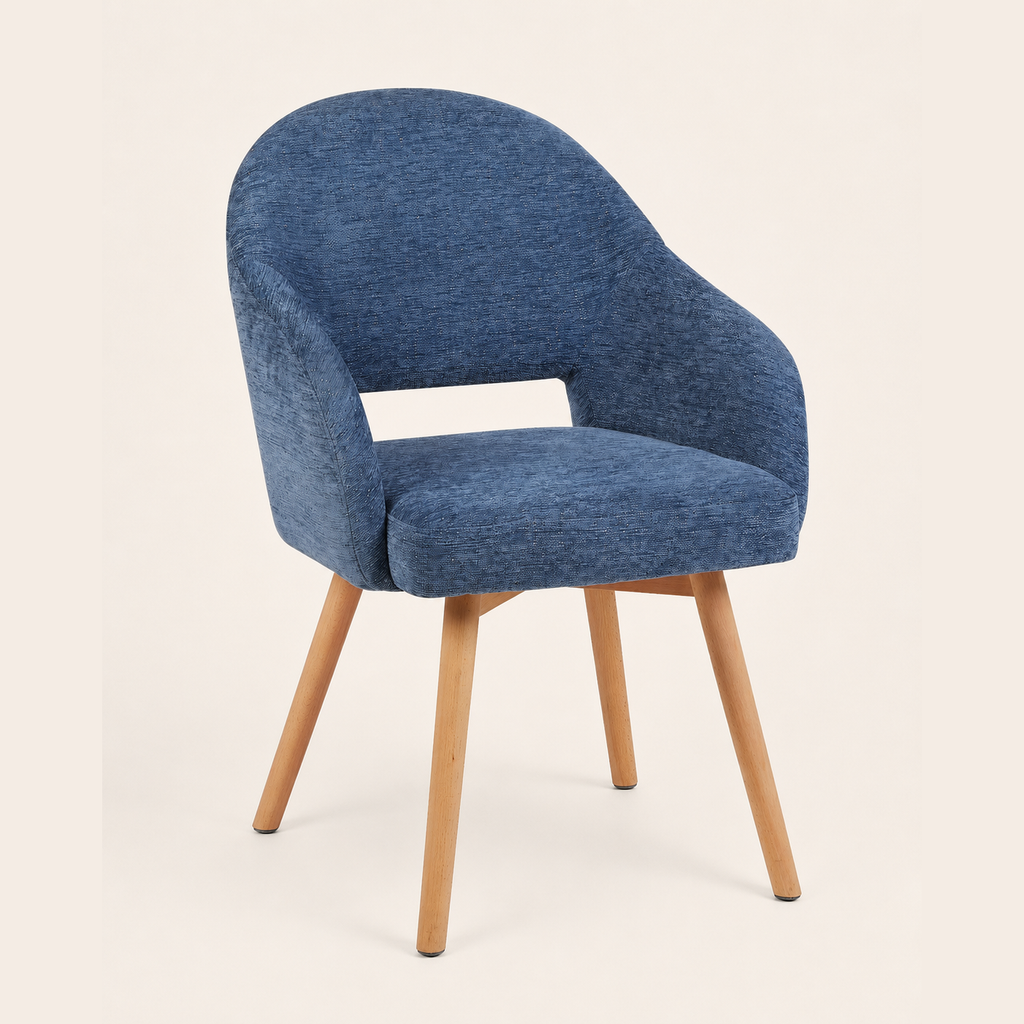 Lirwood Upholstered Dining Chairs, Navy, Set of 2 — product view 3