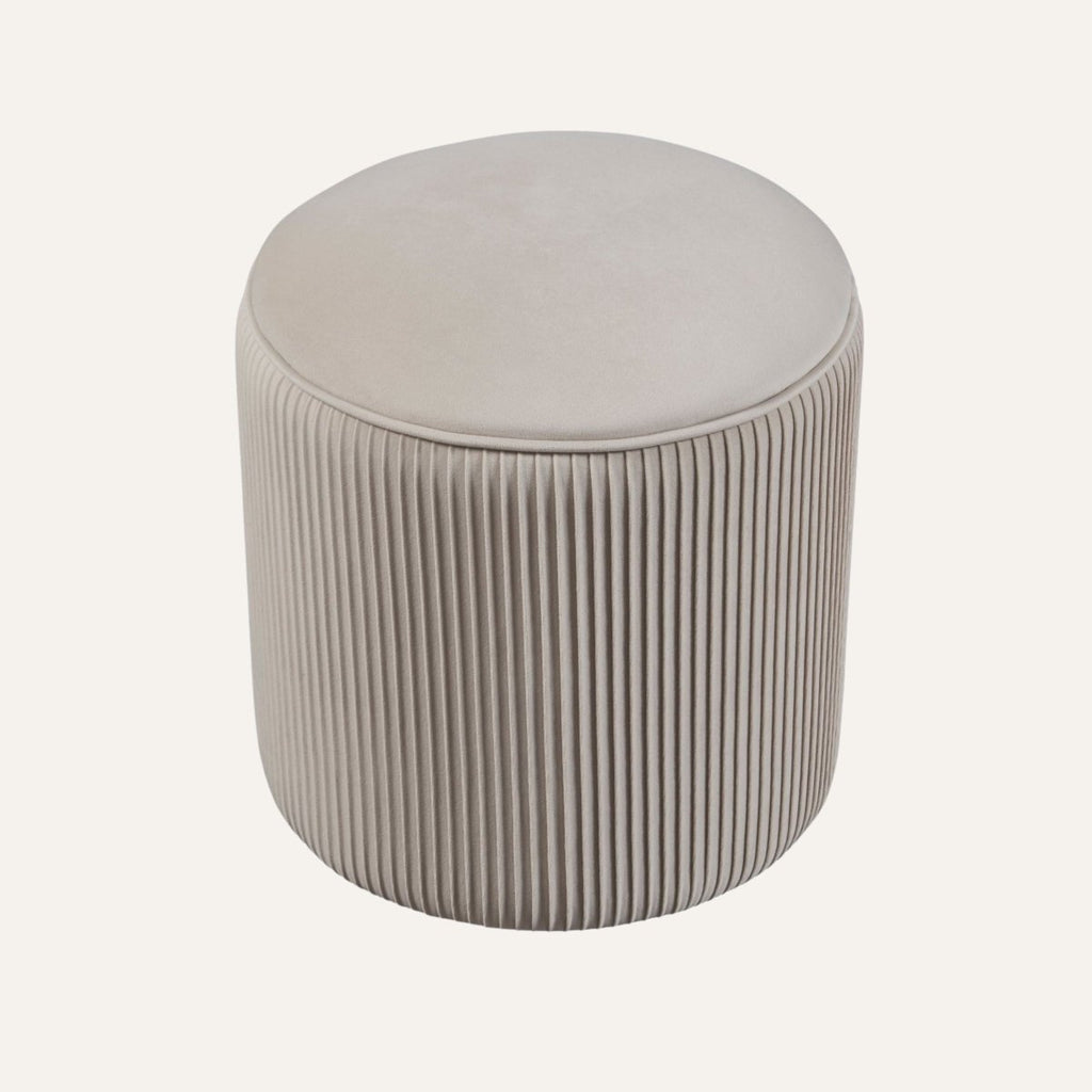 Velvet Pumpkin Ottoman - Modern Round Accent Seat