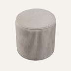 Velvet Pumpkin Ottoman - Modern Round Accent Seat