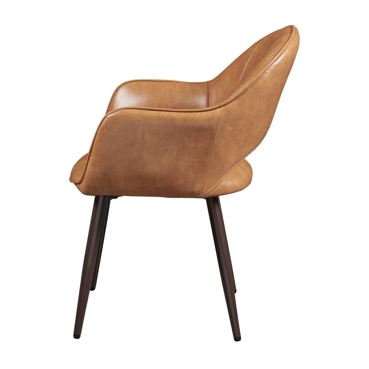 Raz Curved-Back Dining Chairs, Saddle Vegan Leather, Set of 2 — product view 3