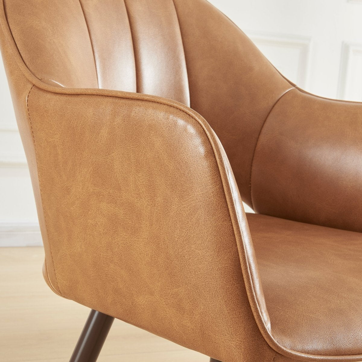 Raz Curved-Back Dining Chairs, Saddle Vegan Leather, Set of 2 — product view 4