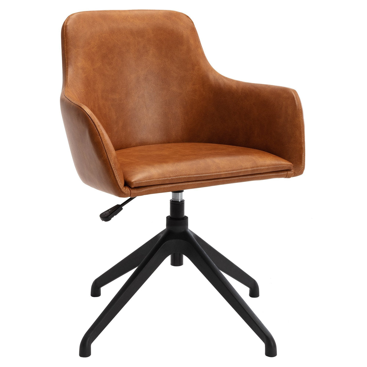 Riley Faux-Leather Swivel Office Chair, Brown — product view 4