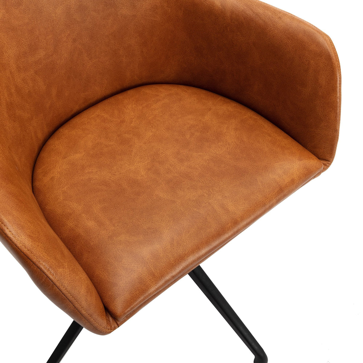 Riley Faux-Leather Swivel Office Chair, Brown — product view 5