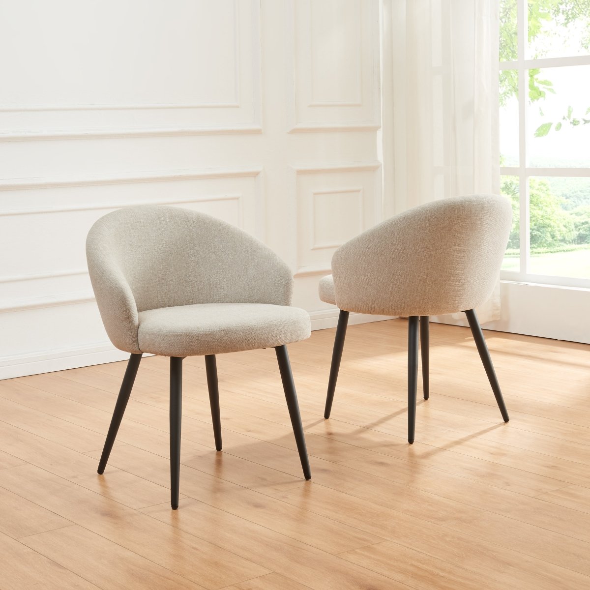 Sereni Upholstered Dining Chairs, Sand, Set of 2 — product view 3