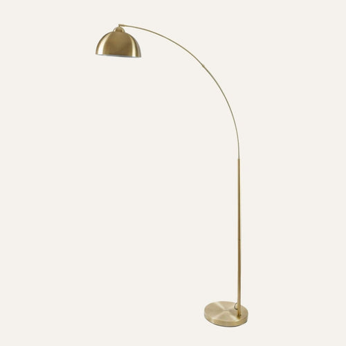 Antique Brass Arc Floor Lamp - Extra Tall Statement Arched Lighting 79in